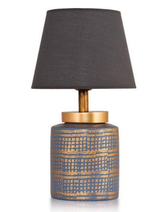 Opviq Lámpara de Mesa YL024 Azul y Dorado